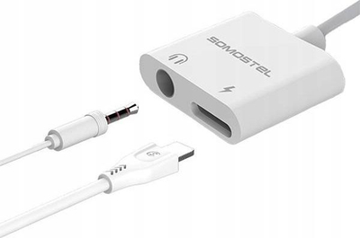Адаптер аудио Somostel SMS-BZ03, Lightning во 3.5mm и Lightning, бел