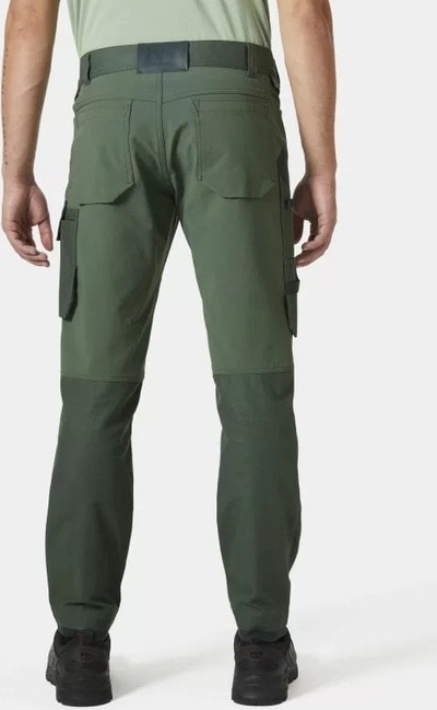 Pantallona pune Helly Hansen OXFORD 4X për burra, me xhepa pune, jeshile e errët
