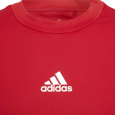Bluzë kompresuese për kalamaj adidas Techfit Jr H23154, me mëngë të gjata, e kuqe