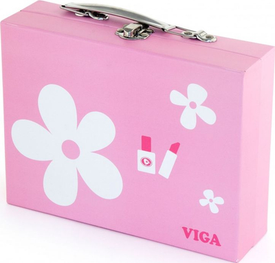 Set grimimi druri për fëmijë Viga 50531, valixhe me aksesorë loje, rozë
