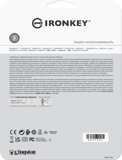 USB Pendrive Kingston IronKey Locker+ 50, 64 GB, i argjendtë