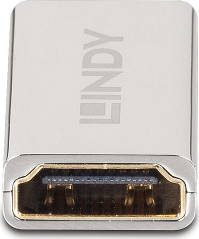 Përshtatës HDMI Lindy 2.1, femër‑femër, 8K UHD, ngjyrë e zezë