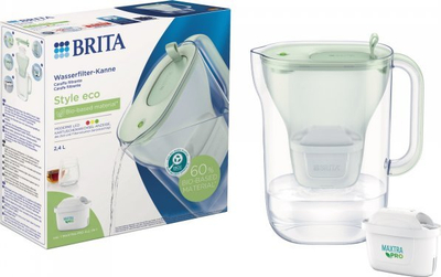 Kanacë filtruese uji Brita Style Eco, kapacitet mesatar, jeshile e çelët