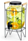 Dispenser pijesh me qëndrim dhe rubinet, kavanoz qelqi, transparent