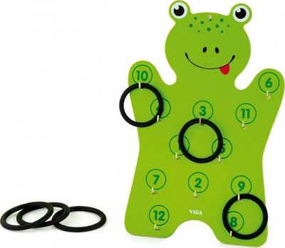 Lodër me gjuajtje objektivi Viga Frog Ring, e gjelbër