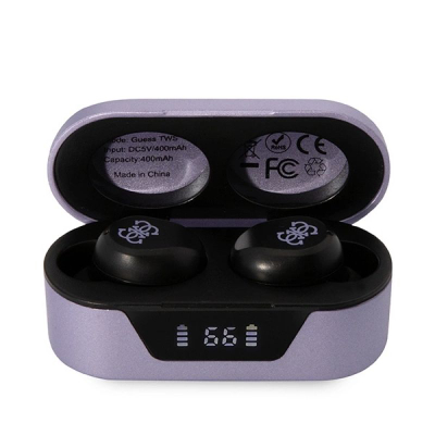 Kufje Bluetooth Guess GUTWST31EU TWS, IPX4, me kuti karikimi 400mAh, vjollcë