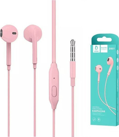 Kufje in ear Vega Denmen DR01, me kabllo, lidhje 3.5 mm, rozë