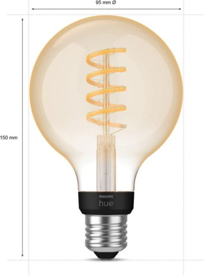 Llambë smart Philips Hue LED E27, 7W, White dimmable, e bardhë