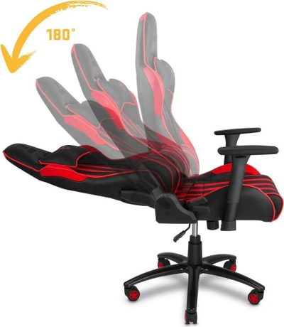 Karrige gaming YENKEE Sabotage, me mbështetje për mesit, mban deri 150 kile, e zezë me të kuqe