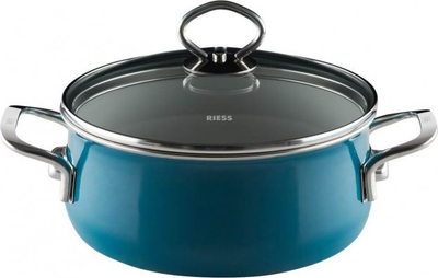 Tenxhere Riess Pot Low me kapak 16cm, qeramike, Aquamarin