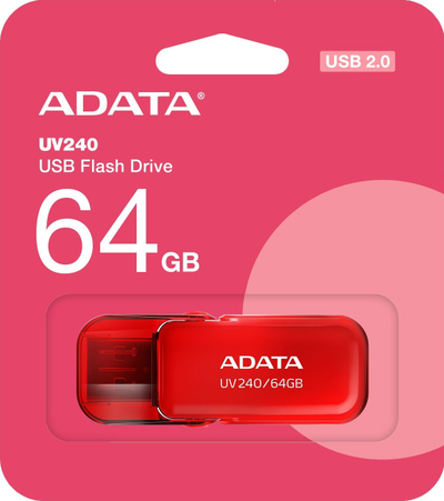 USB Adata UV240, 64GB, USB 2.0, i kuq