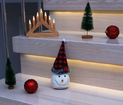 Figurinë dekoruese borbardhë Saska Garden Christmas Snowman, 20 cm, e bardhë