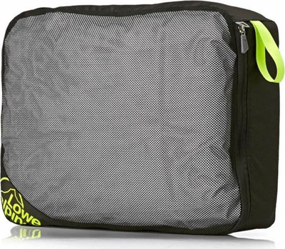 Organizer udhëtimi Lowe Alpine Packing Cube, rrjetë përpara, mbyllje me zinxhir, i zi
