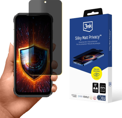 Foli mbrojtëse 3MK Silky Matt Privacy për Ulefone Armor 21, për ekran telefoni, e tejdukshme