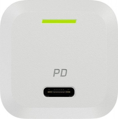 Karikues USB C Green Cell PowerGaN CHARGC06W, 1x USB C, 3A, i bardhë