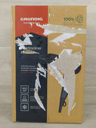 Tharëse flokësh Grundig HD 3700 B, 1800W, 1 aksesor, e zezë