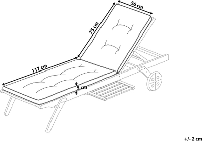 Jastëk për shezlong Cesana Sun Lounger, 192x56 cm, poliestër, gri