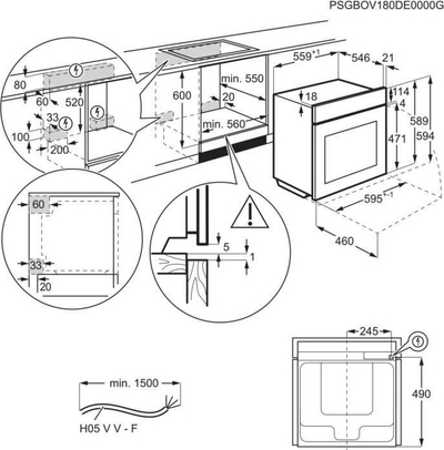 Furrë inkaso AEG BPE742380B, seri 8000, me ventilator, e zezë