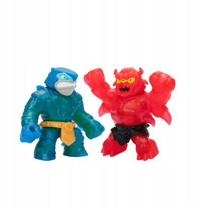 Set figurash aksioni Heroes of Goo Jit Zu Stretch Strikers, Sir Thrashalot vs Crunchy Redback, 2 copë, shumëngjyrëshe