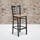 Karrige bar Flash Furniture me ulëse druri natyral dhe kornizë metalike të zezë, 27.13 inç