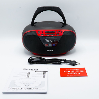 Radio boombox Aiwa BBTU-400RD, Bluetooth, CD USB, e kuqe