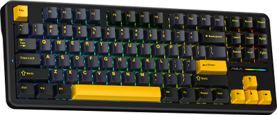 Tastierë mekanike Aula F87, TKL, RGB, pa kabllo, GrayWood V3, portokalli