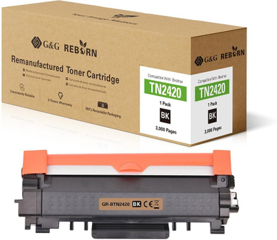 Toner G&amp;G Reborn për Brother TN-2420, 3000 faqe, i zi
