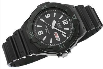 Orë dore Casio Vintage MRW200H-1B2, mban ujin deri në 100m, analoge, e zezë