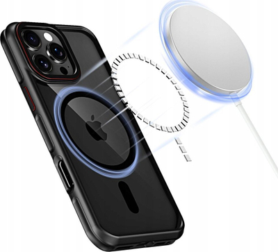 Kejs telefoni Tech-Protect MagHybrid për iPhone 15 Pro, MagSafe, transparent, i zi