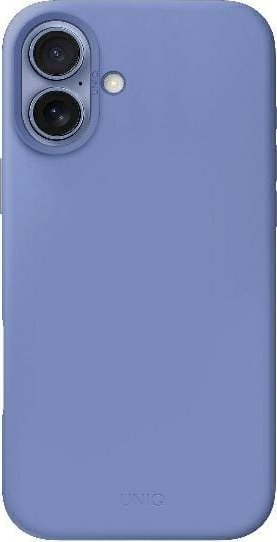 Mbulesë Uniq Lino Hue për iPhone 16 6.1", MagClick, silikon blue perlë