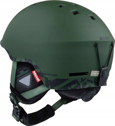 Helmetë skish Cairn Centaure Rescue me RECCO, me vrima ajrimi, jeshile mat