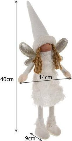 Figurinë dekorative Ruhhy Fairy White Christmas 22342, për Krishtlindje, e bardhë
