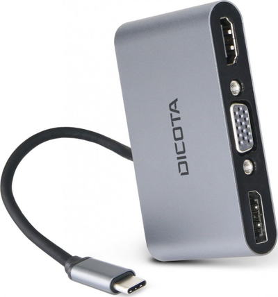 Docking station Dicota D32064, USB-C, kompakt, argjendtë