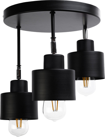 Llambadar tavanor Orno LISA, 3x60W, E27, bazë e rrumbullakët, i zi