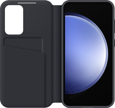 Kllëf telefoni Samsung Smart View Wallet Case për Galaxy S23 FE, me kapak, me xhep karte, i zi
