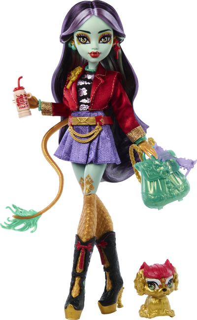 Кукла Monster High Jinafire Long, со аксесоари, шарена