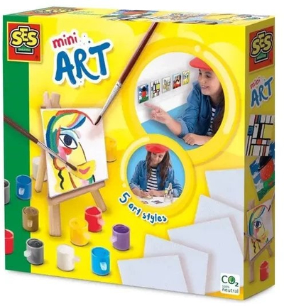 Set pikture për fëmijë SES Creative Mini Art, mini kanavaca 10 cm, shumëngjyrësh