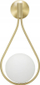 Llambë murale Glamy Drop, 24x20x52 cm, metal dhe xham, ari dhe e bardhë