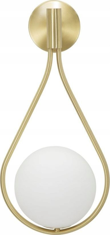 Llambë murale Glamy Drop, 24x20x52 cm, metal dhe xham, ari dhe e bardhë