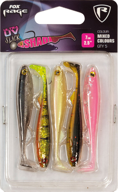 Set karrem peshkimi Fox Rage Shad UV Mixed (NMC007), 9 cm, 5 copë