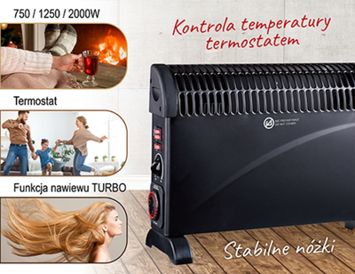 Ngrohës konvektor Adler Mesko 7741B, 2000W, me timer, i zi