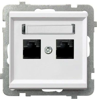 Sonata Двојна Компјутерска Приклучница 2xRJ45 Cat.5e, Бела