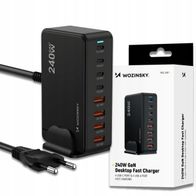 Stacion karikimi Wozinsky WSL-240, 240W, 1x USB-A 4x USB-C, i zi