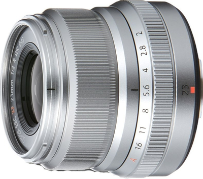 Objektiv Fujifilm XF 23mm F2 WR, X-Mount, i fortë ndaj shiut e pluhurit, ngjyrë argjendtë