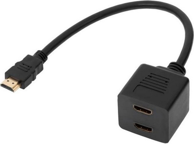 Adapter HDMI Cabletech ZLA0791, 0.3m, ndarës 2 në 1, i zi
