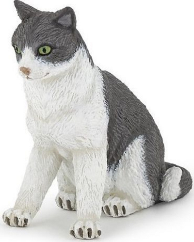 Figurë lodër PAPO Dog and Cat Companions Si, PVC, gri me të bardhë