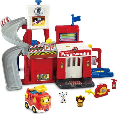 Lodër stacion zjarri VTech Tut Tut Baby Flitzer, interaktive, me kamion zjarrfikës, e kuqe