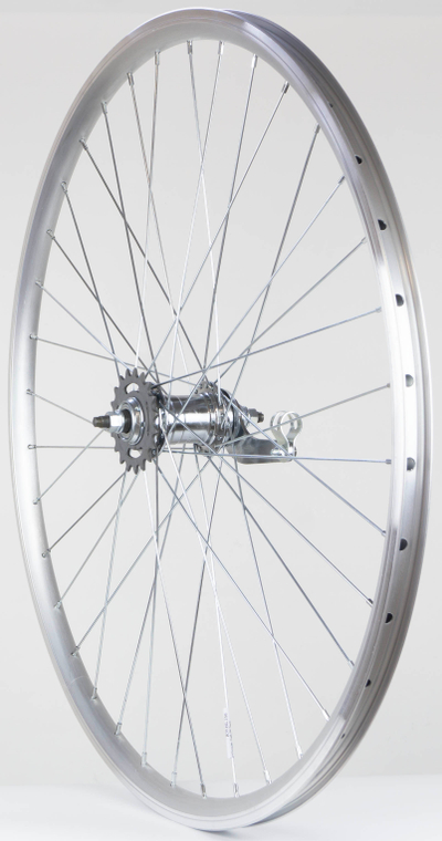 Rrotë e pasme biçiklete Velosteel, 28", single speed, DoubleWall, argjend