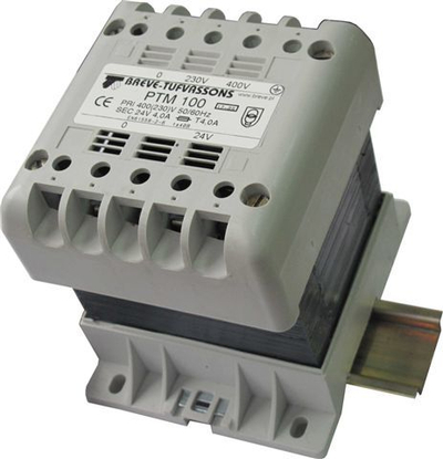 Transformator njëfazor Breve PTM 100VA, 230V 230V, për shinë