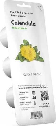 Kapsula bimore Click & Grow Calendula, për Smart Garden, pako me 3 copë, lule të verdha